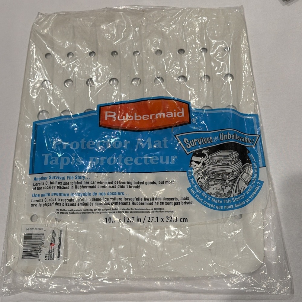 Vintage Rubbermaid 1291 Sink Protector Mat 10.7 x 12.7 White 2000  NEW